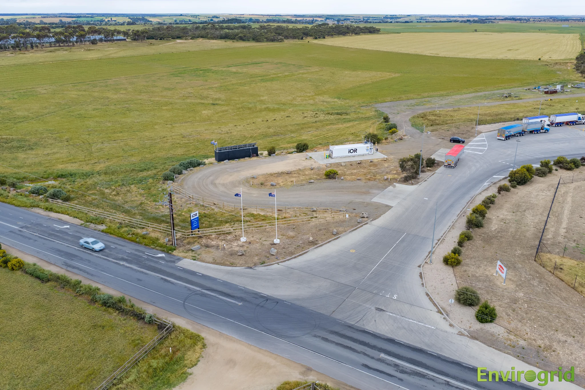Elevated view of Lot 1106 and its road access at White Sands.