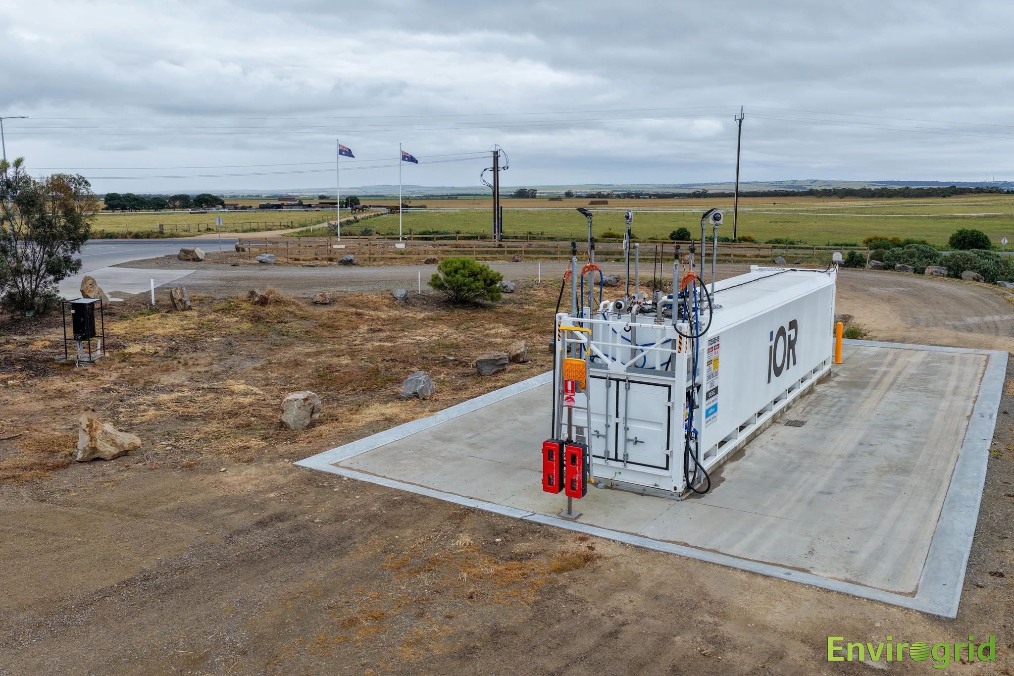 IOR fuel installation on the concrete pad at Lot 1106.